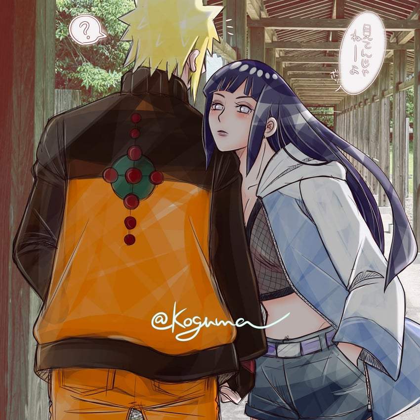 uzumaki naruto, hyuuga hinata, and menma (naruto and 1 more) drawn by koguma_05