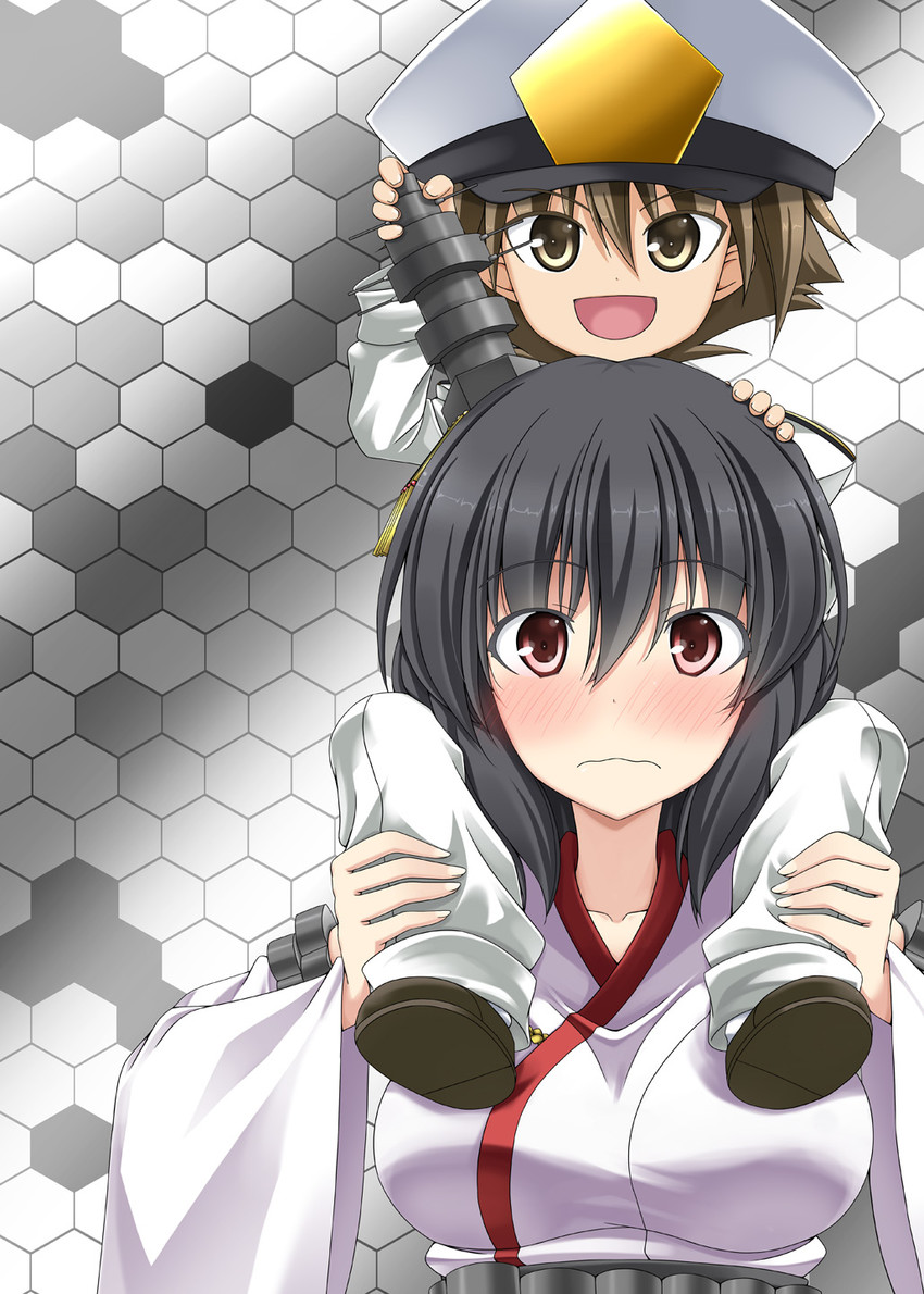admiral, yamashiro, and little boy admiral (kantai collection) drawn by rappa_(rappaya)