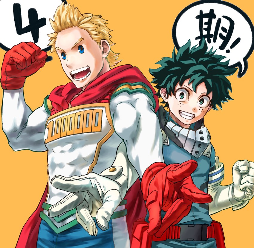 midoriya izuku and togata mirio (boku no hero academia) drawn by yomoyama_yotabanashi