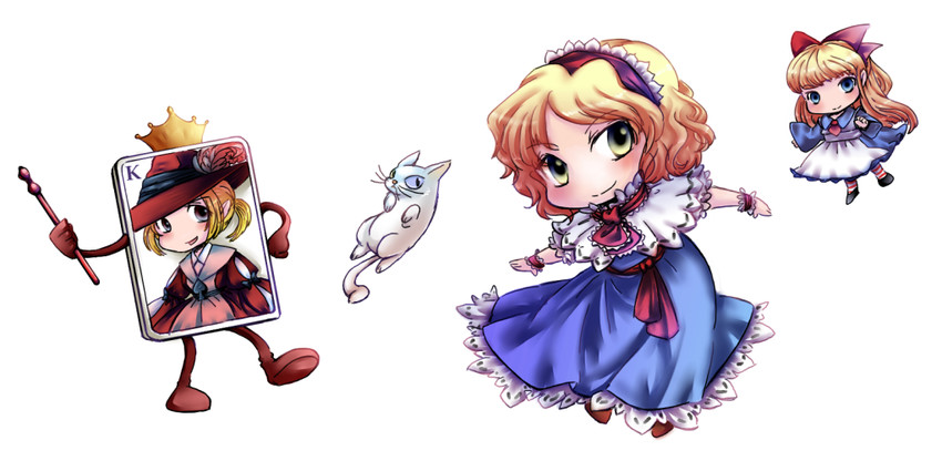 alice margatroid, shanghai doll, and trump king (touhou) drawn by muutzi