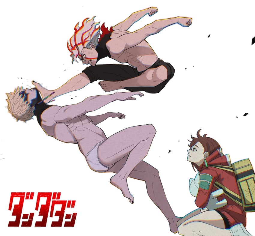 ayase momo, takakura ken, turbo granny, enjoji jin, and evil eye (dandadan) drawn by wolf6481