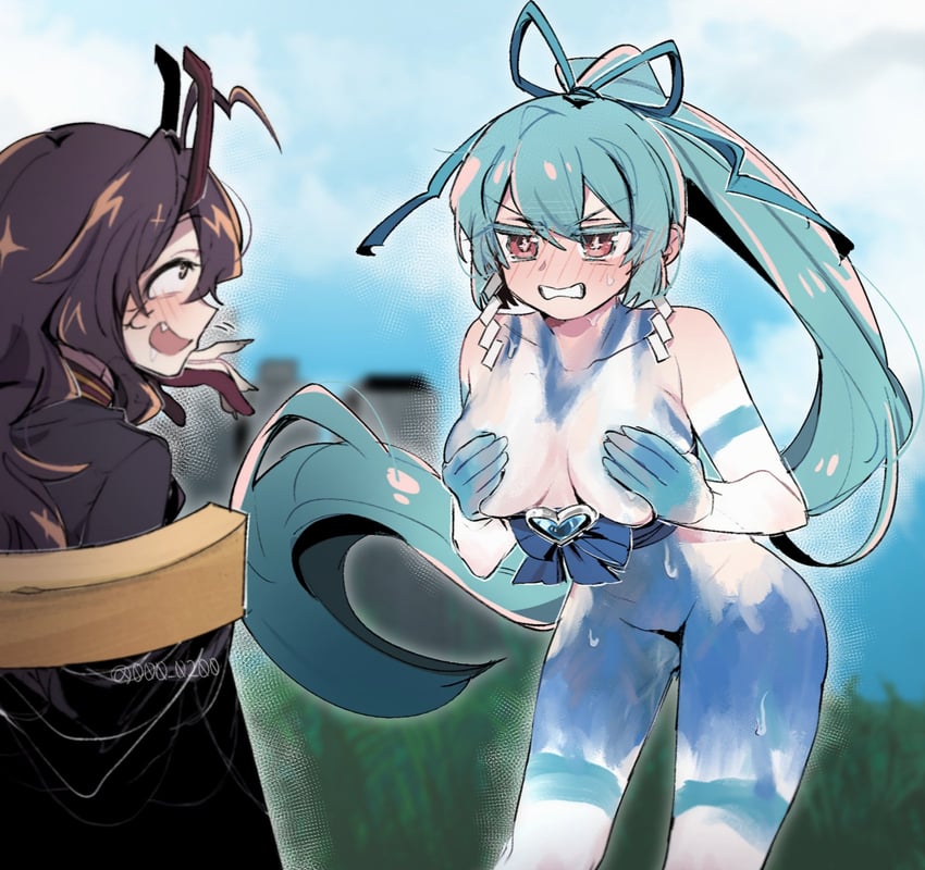 hiiragi utena, magia baiser, minakami sayo, and magia azure (mahou shoujo ni akogarete) drawn by an_sin