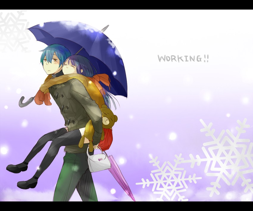 yamada aoi, souma hiroomi, and daisy (working!!) drawn by nanjou_(louis_r)