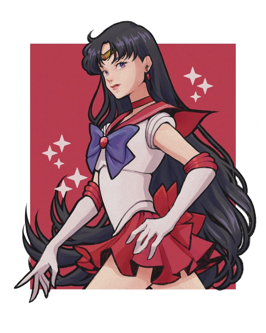 hino rei and sailor mars (bishoujo senshi sailor moon) drawn by pixelian1989