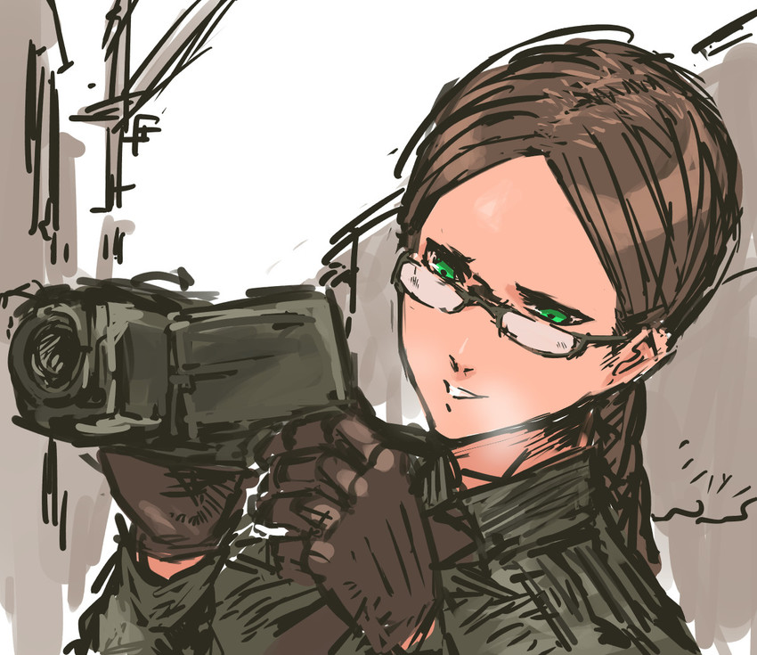 glasses girl (original and 1 more) drawn by nameo_(judgemasterkou)