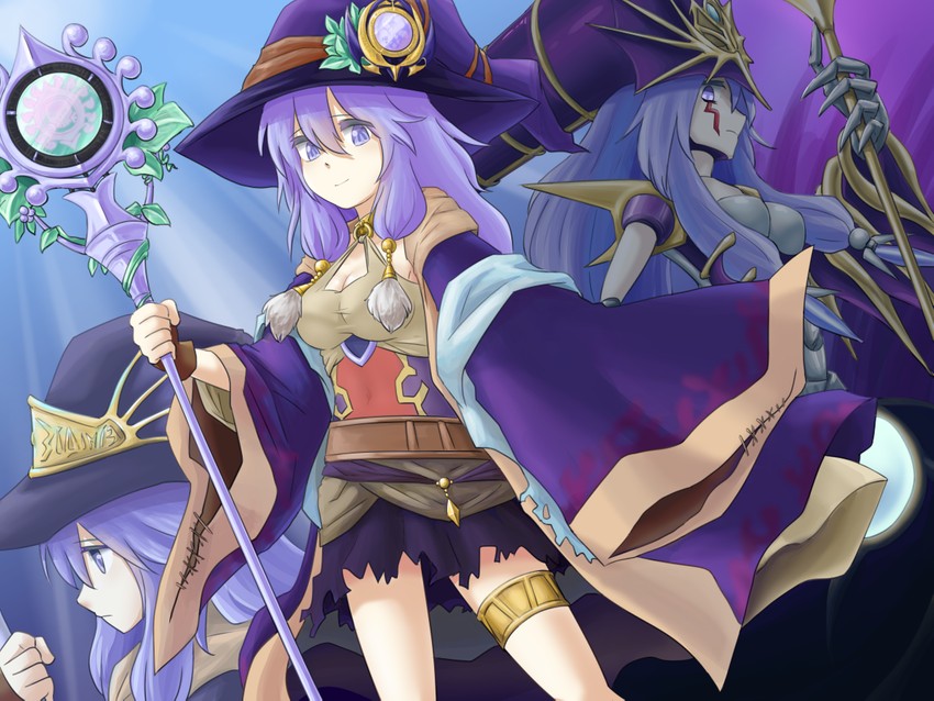 ariel, gishki ariel, evigishki mind augus, ariel priestess of the nekroz, and el shaddoll apkallone (yu-gi-oh!) drawn by cal_(onecmcubed)