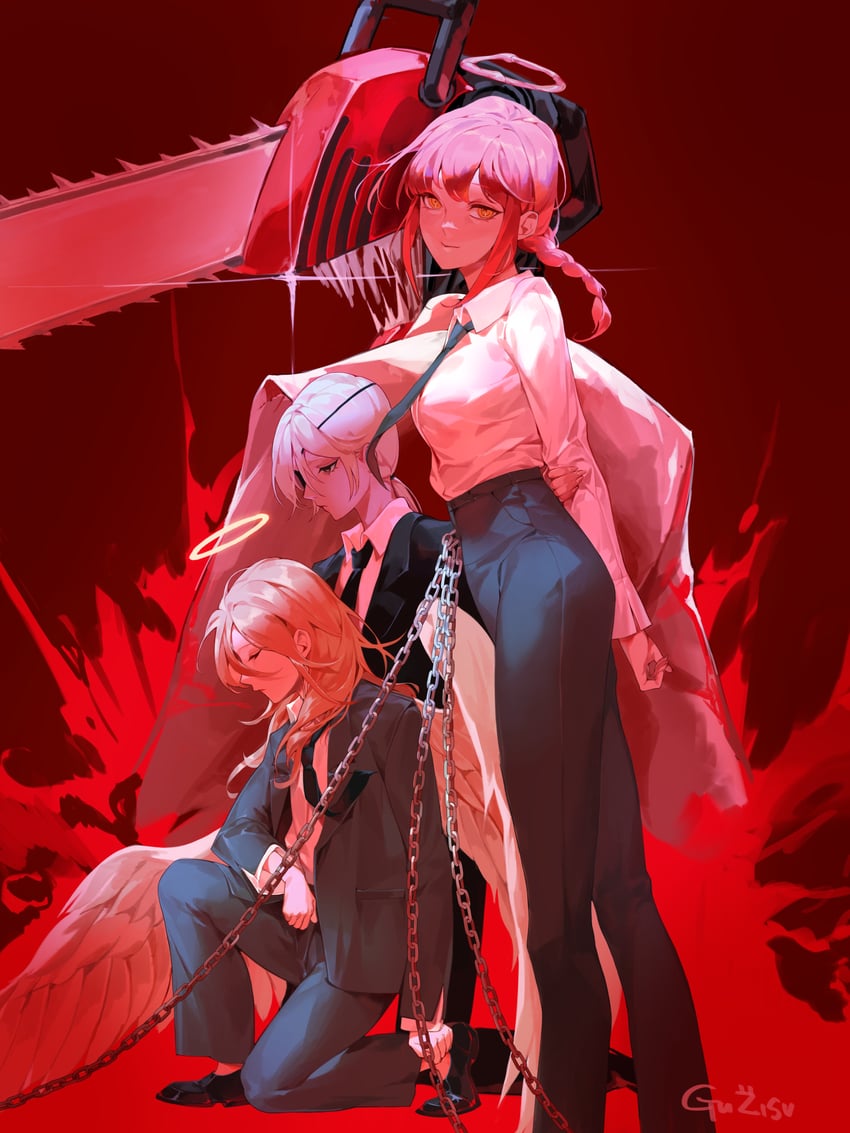 makima, denji, quanxi, and angel devil (chainsaw man) drawn by kyeongsu_lee