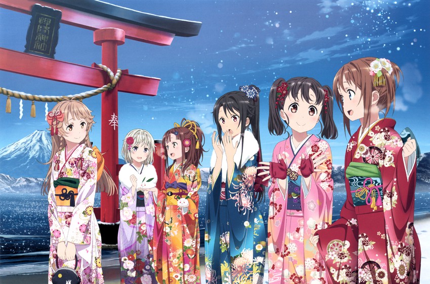 misaki akeno, munetani mashiro, irizaki mei, nosa kouko, tateishi shima, and 1 more (high school fleet)