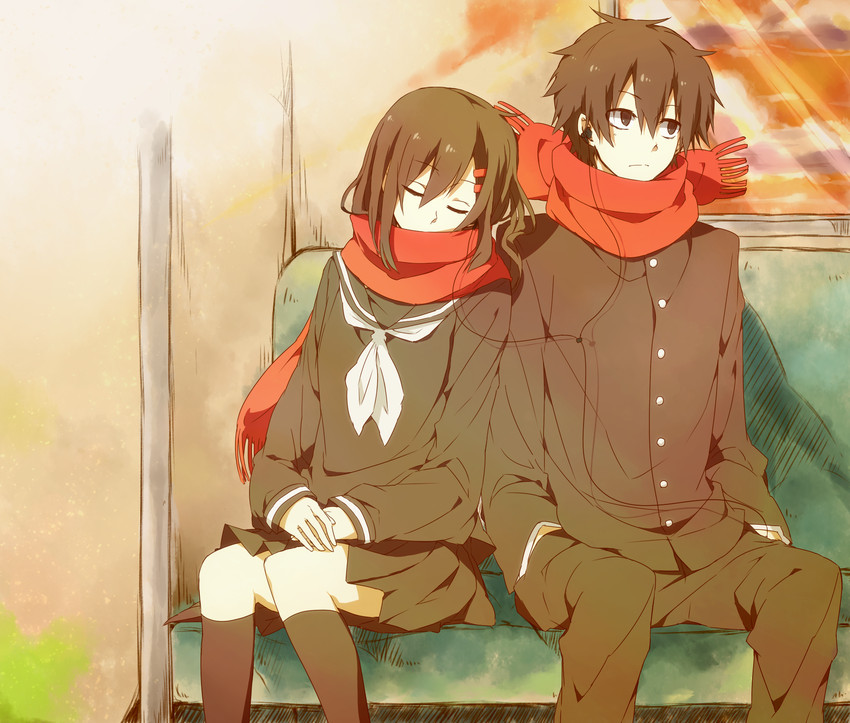 tateyama ayano and kisaragi shintarou (kagerou project) drawn by asuna_(doruru-mon)