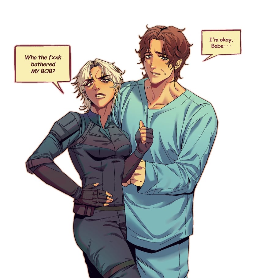 sentry and yelena belova (marvel and 2 more) drawn by hohoihoil