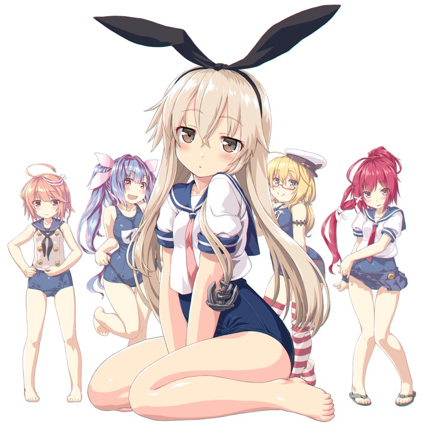 shimakaze, i-19, i-58, i-8, and i-168 (kantai collection) drawn by dd_(ijigendd)