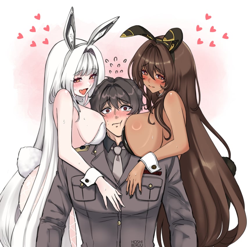 commander, noir, and blanc (goddess of victory: nikke) drawn by hoshiberuu
