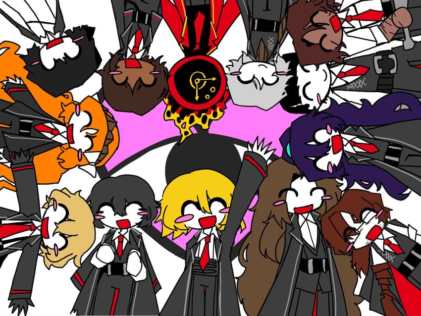 ishmael, don quixote, faust, sinclair, yi sang, and 8 more (touhou and 3 more) drawn by chocolateplushy