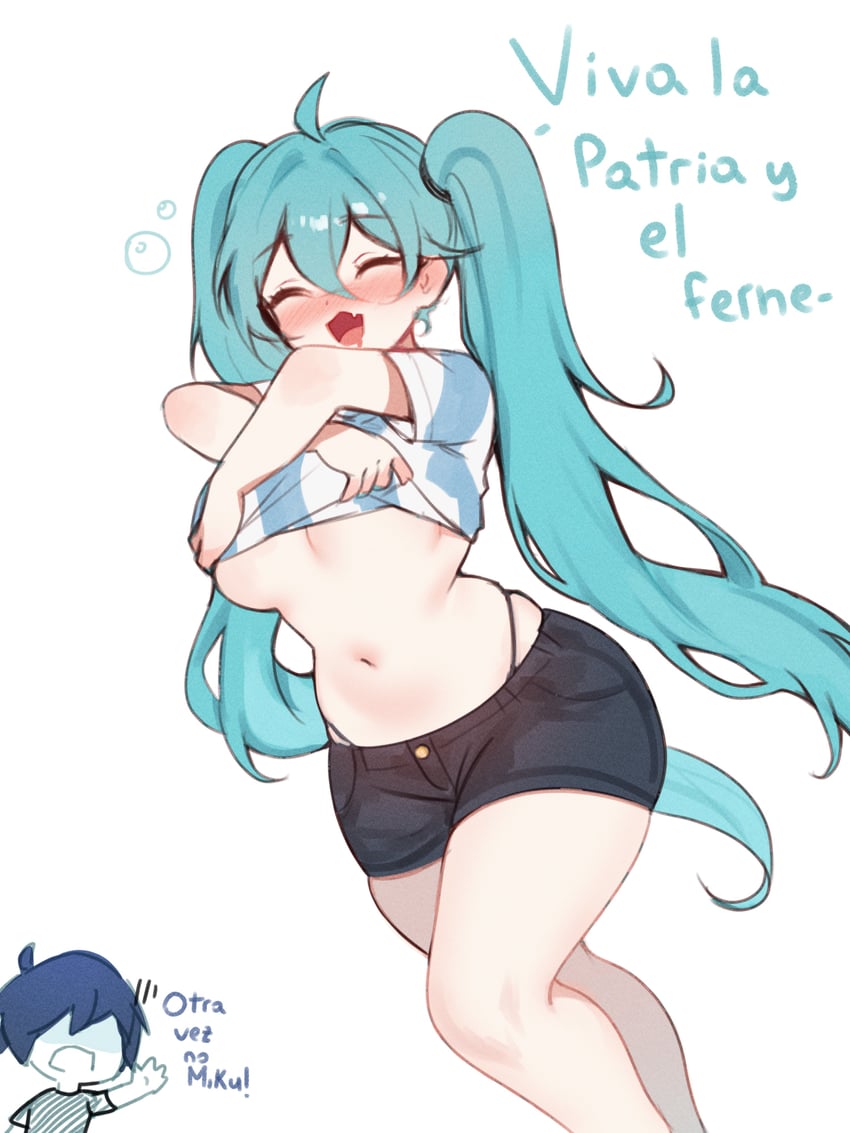hatsune miku and argentinian miku (vocaloid) drawn by sky_above_me
