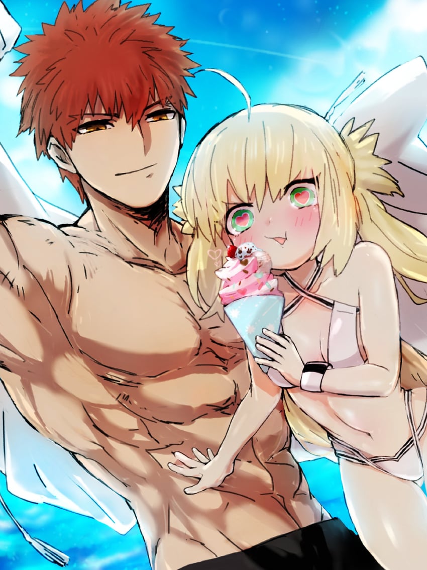 artoria pendragon, emiya shirou, artoria caster, and senji muramasa (fate and 1 more) drawn by popopo0000001