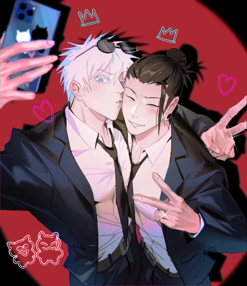 gojou satoru and getou suguru (jujutsu kaisen) drawn by okmoongang