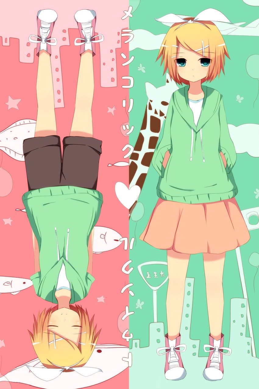 kagamine rin (vocaloid and 2 more) drawn by meranoreuka_(naokentak)