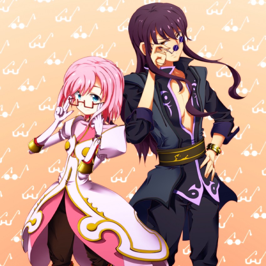 yuri lowell and estellise sidos heurassein (tales of and 1 more) drawn by moai_amon