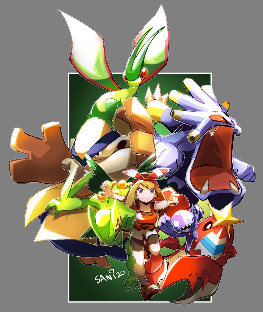 may, flygon, sableye, sceptile, crawdaunt, and 2 more (pokemon and 1 more) drawn by sanikink
