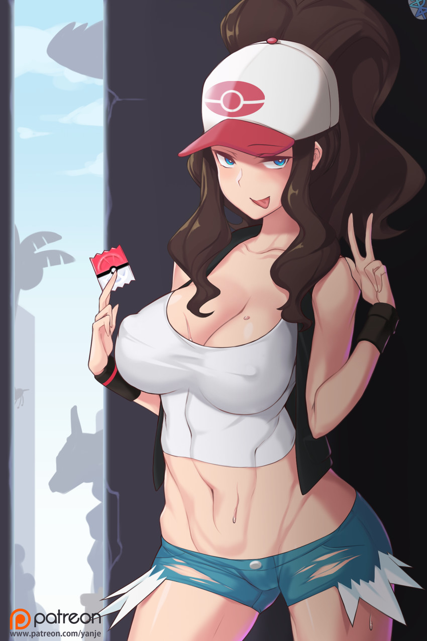 hilda and onix (pokemon and 1 more) drawn by yanje
