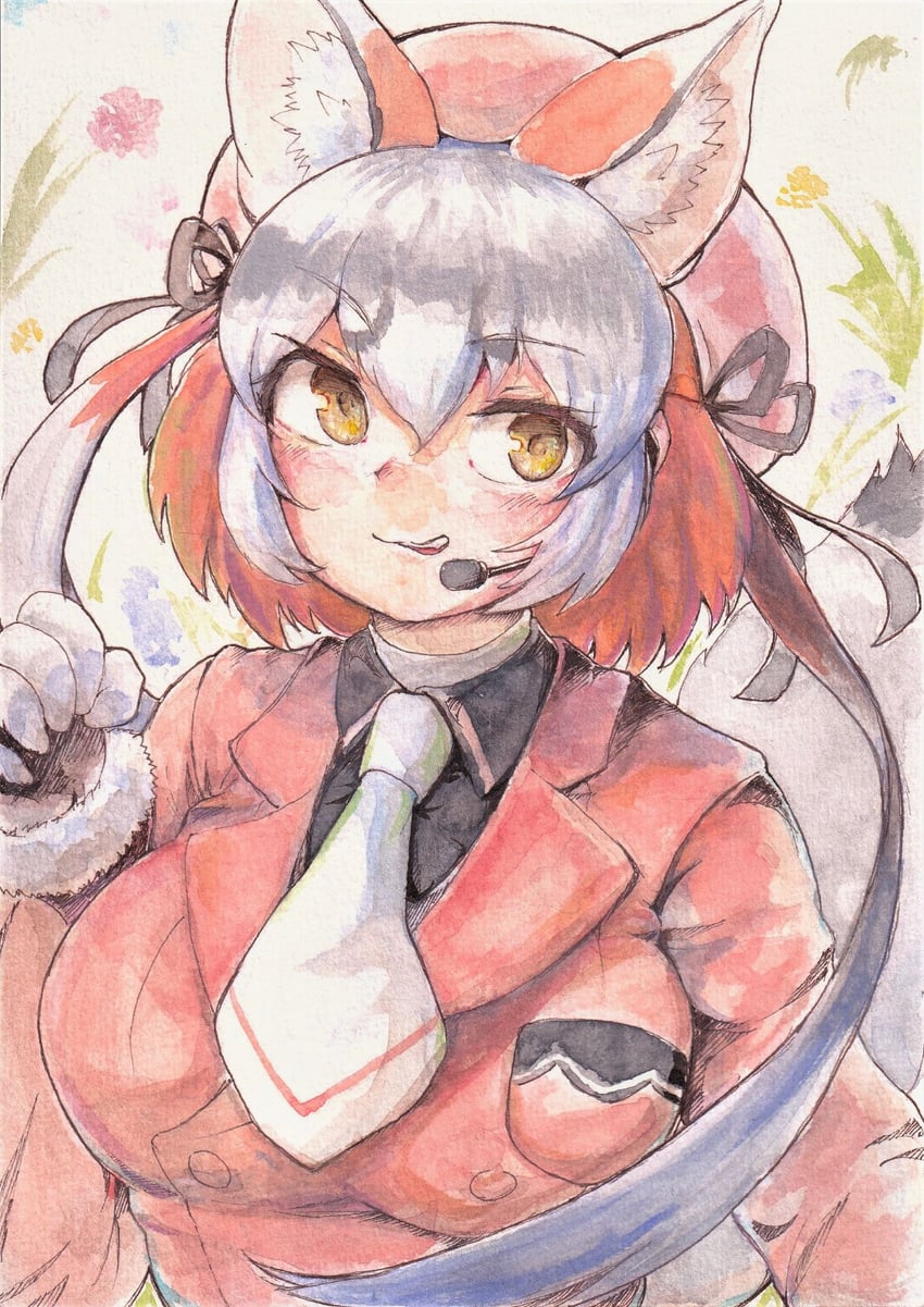 island fox (kemono friends and 1 more) drawn by okyao