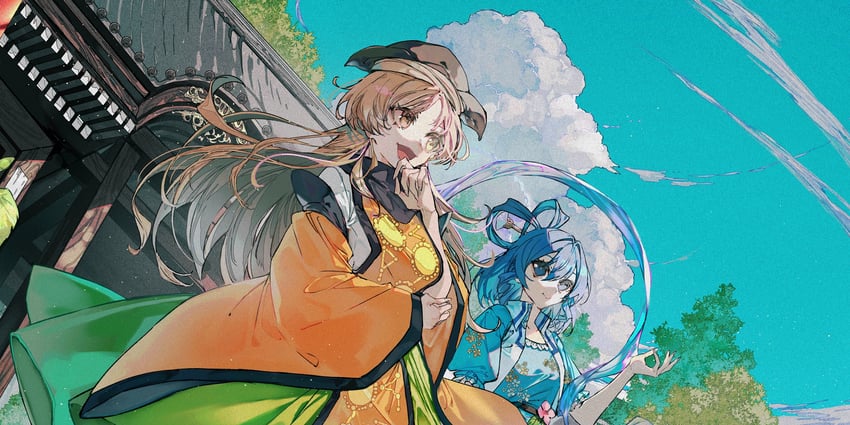kaku seiga and matara okina (touhou and 1 more) drawn by mura_karuki