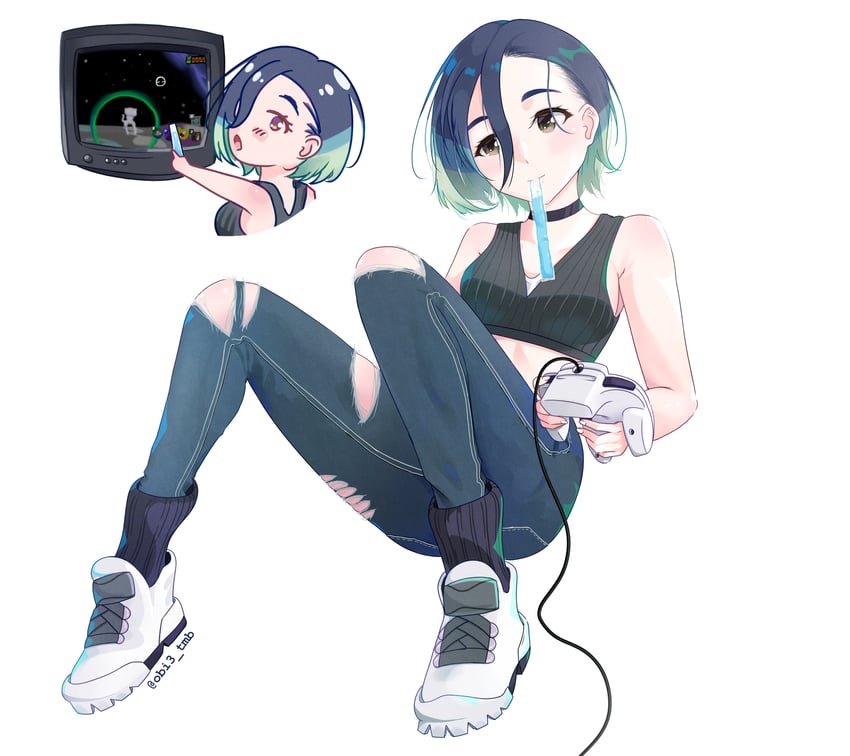mew and perrin (pokemon and 2 more) drawn by obi3