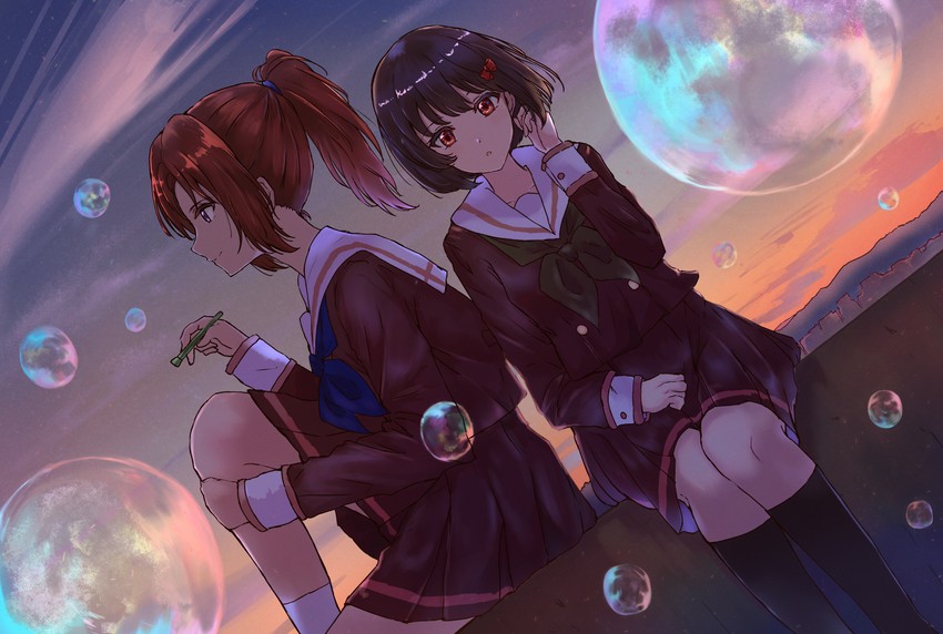 nakagawa natsuki and hisaishi kanade (hibike! euphonium and 1 more) drawn by mellow4043