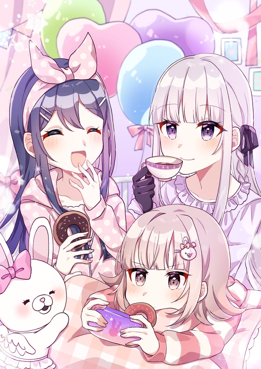 nanami chiaki, kirigiri kyoko, and usami (danganronpa and 2 more) drawn by hana_no_yo