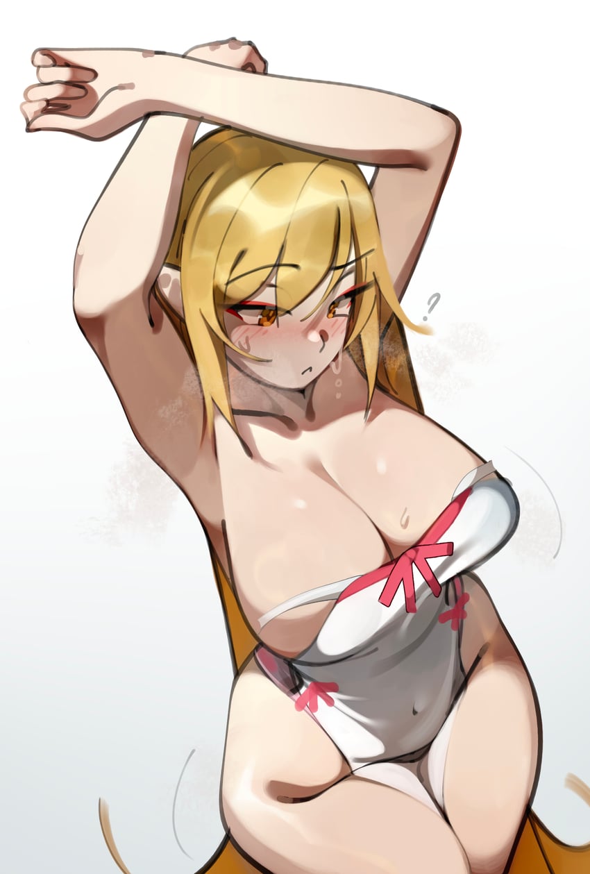 oshino shinobu and kiss-shot acerola-orion heart-under-blade (monogatari and 1 more) drawn by deko_morii