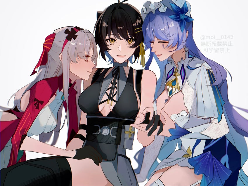 rover, female rover, carlotta, and cantarella (wuthering waves) drawn by shino_(moi_0142)