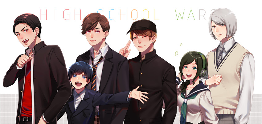 hammie, lucky, naga ray, sakuma kotarou, stinger, and 1 more (super sentai and 1 more) drawn by noriuma
