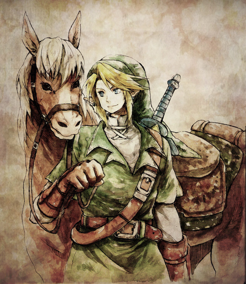 link and epona (the legend of zelda and 1 more) drawn by niwa_toriko