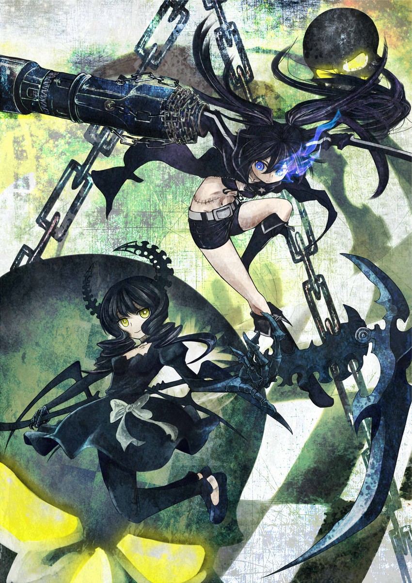 black rock shooter and dead master (black rock shooter) drawn by mimasato