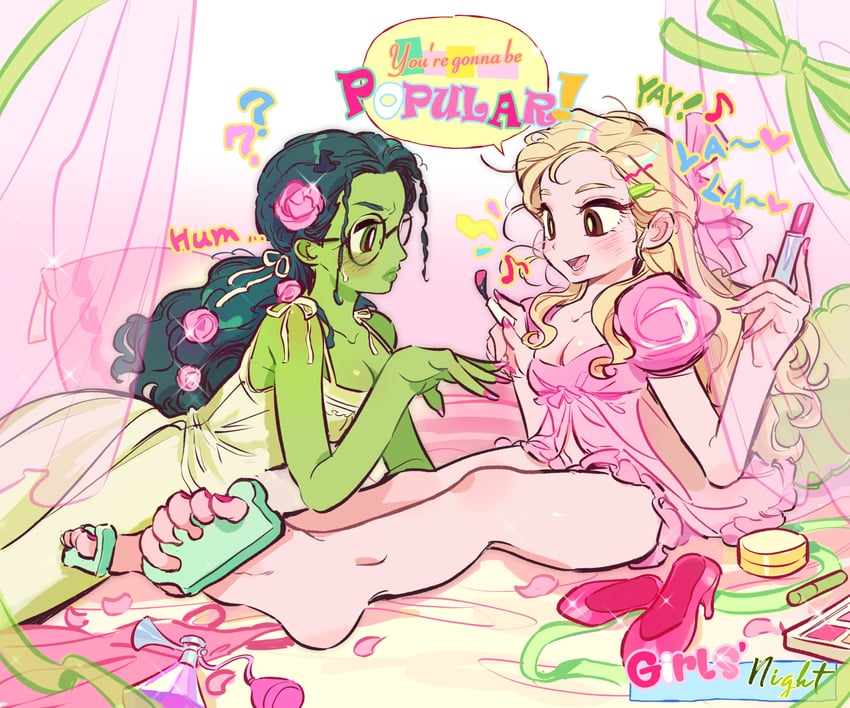 good witch of the north and elphaba thropp (the wizard of oz and 1 more) drawn by kerberos_(kerbe_)