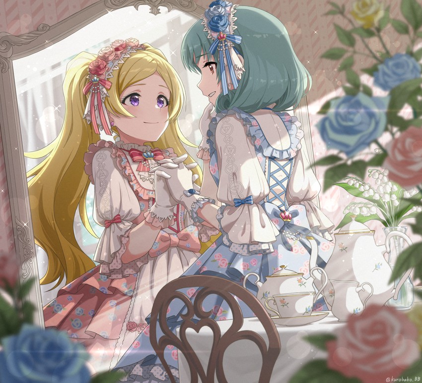 tokugawa matsuri and emily stewart (idolmaster and 2 more) drawn by kurobako_bb