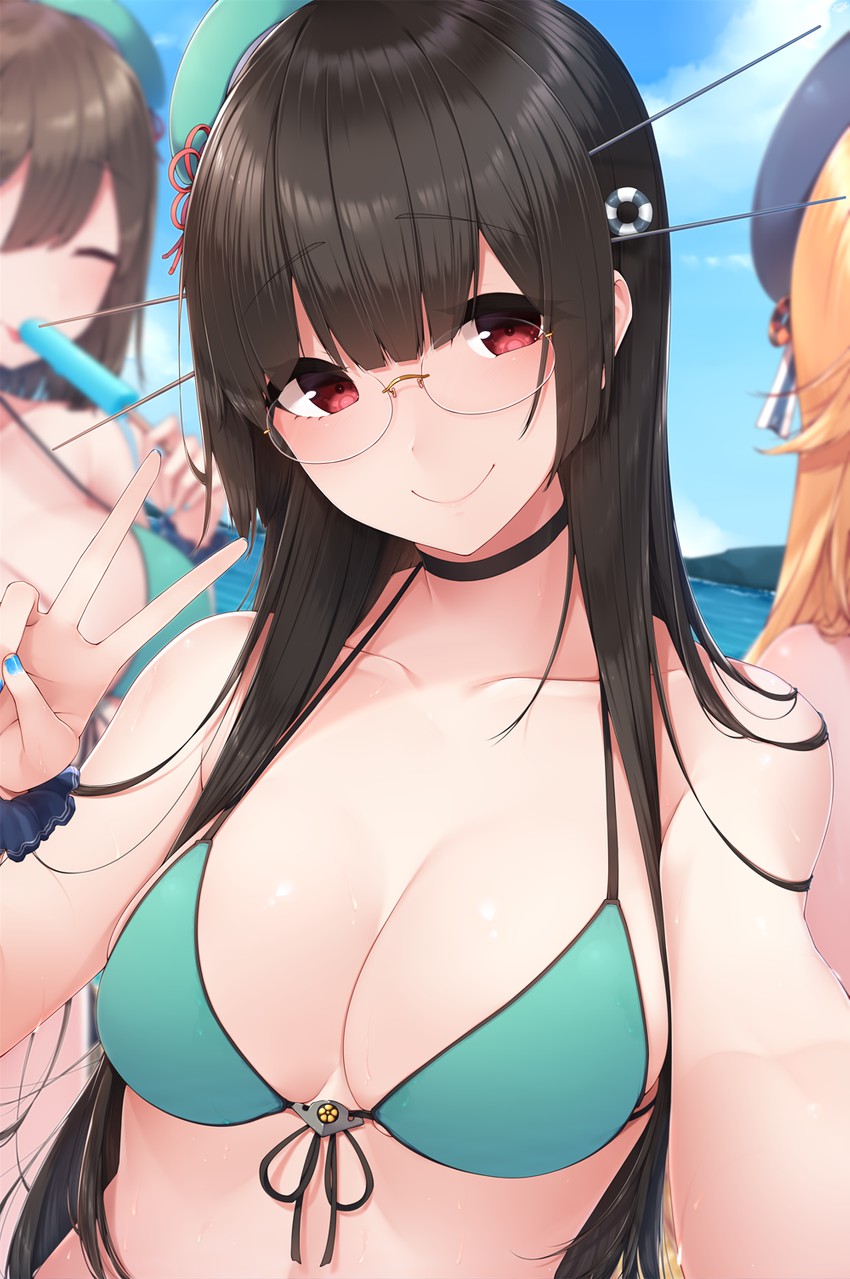 atago, maya, choukai, maya kai ni, and choukai kai ni (kantai collection) drawn by yukichi_(sukiyaki39)