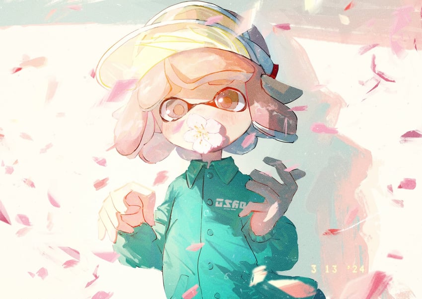 inkling player character and inkling girl (splatoon and 1 more) drawn by pppmepl