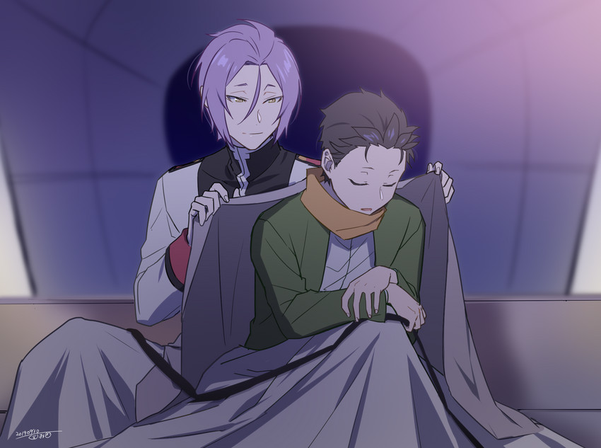 natsuki subaru and julius juukulius (re:zero kara hajimeru isekai seikatsu) drawn by kumuo_(mirakurufusao)