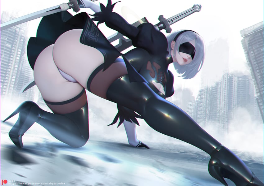 2b (nier and 1 more) drawn by sade_abyss