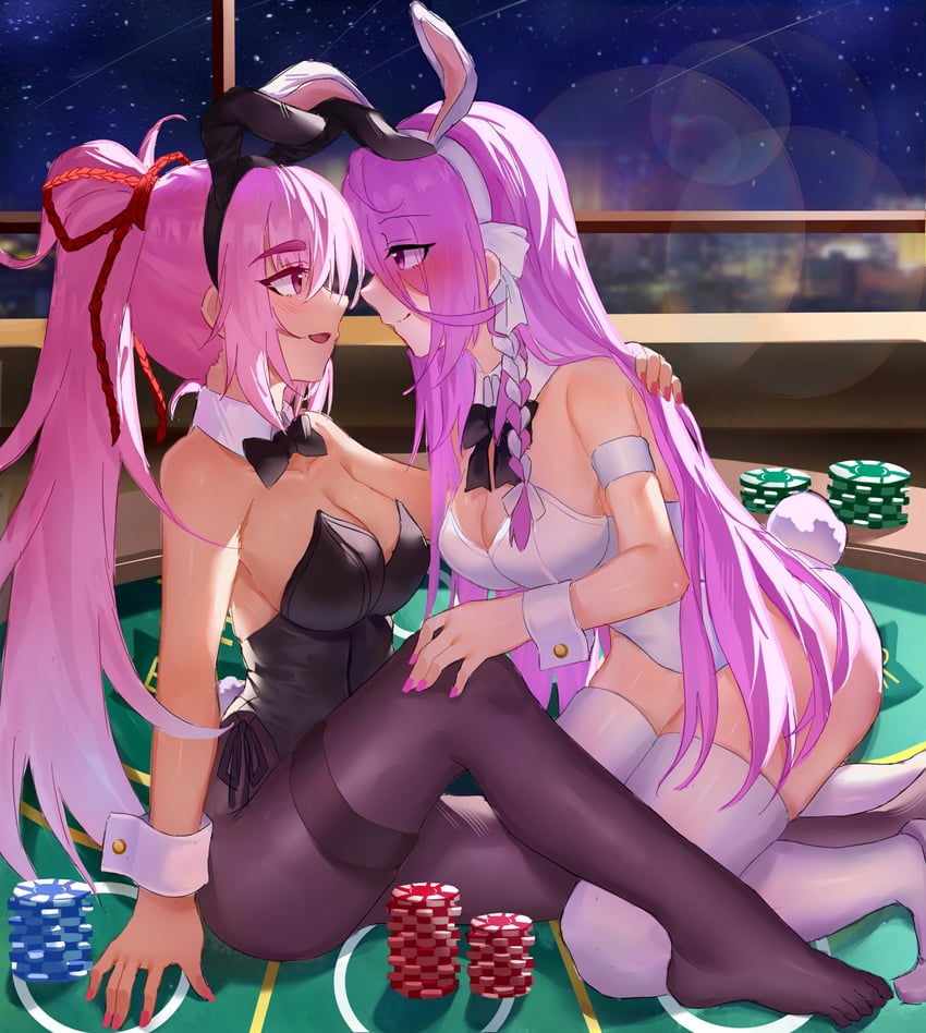 kura satomi and tsukishiro monaka (heaven burns red) drawn by lidce