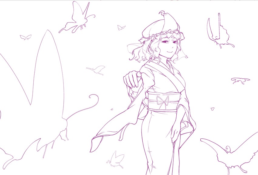 saigyouji yuyuko (touhou and 1 more) drawn by hi_you_(flying_bear)
