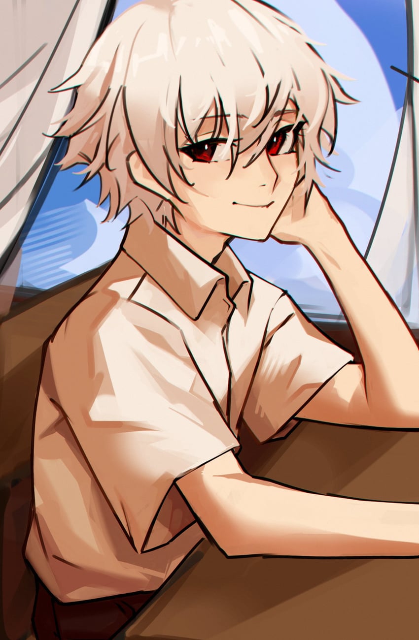 nagisa kaworu (neon genesis evangelion) drawn by vergil_mon