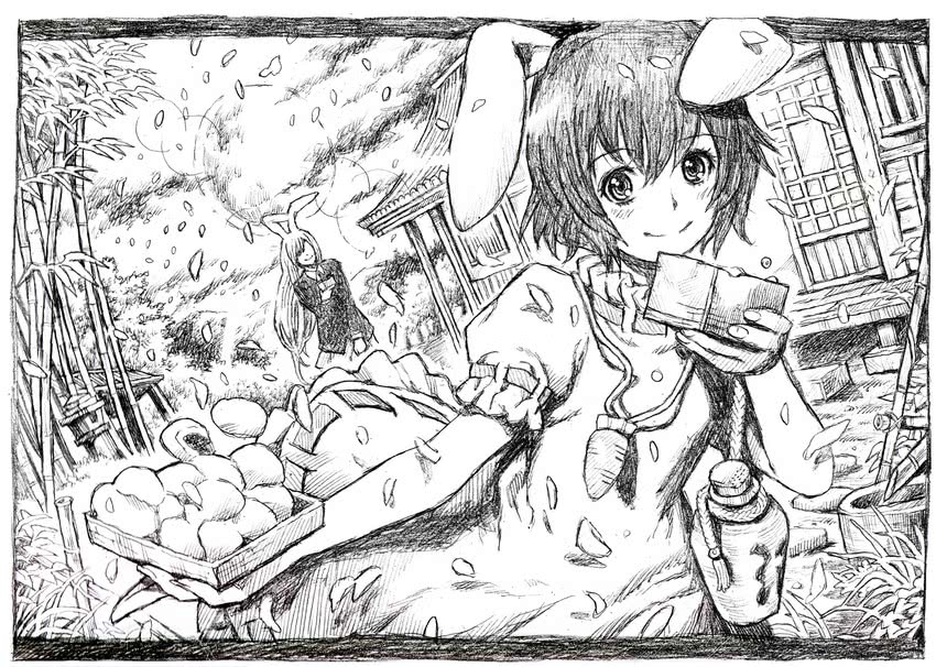 reisen udongein inaba and inaba tewi (touhou) drawn by nobita_(makoto7060355)