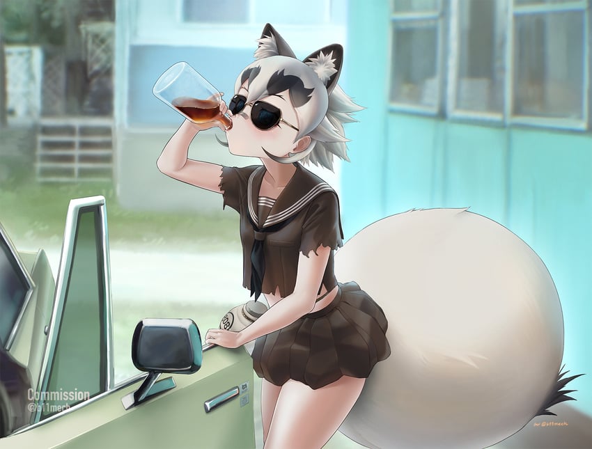 inugami gyoubu (kemono friends and 1 more) drawn by beleven