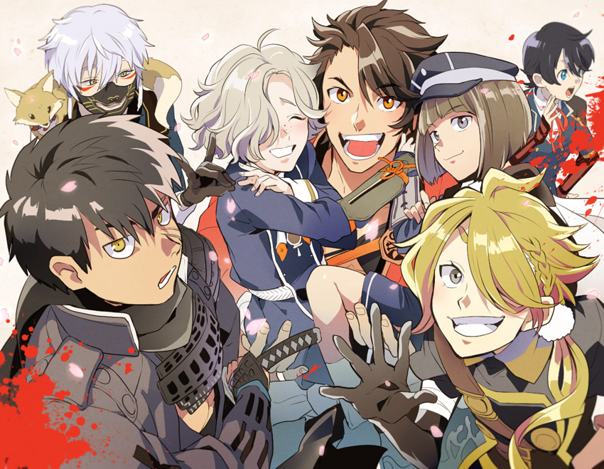 horikawa kunihiro, gokotai, doudanuki masakuni, mutsu-no-kami yoshiyuki, maeda toushirou, and 3 more (touken ranbu) drawn by t_k_g