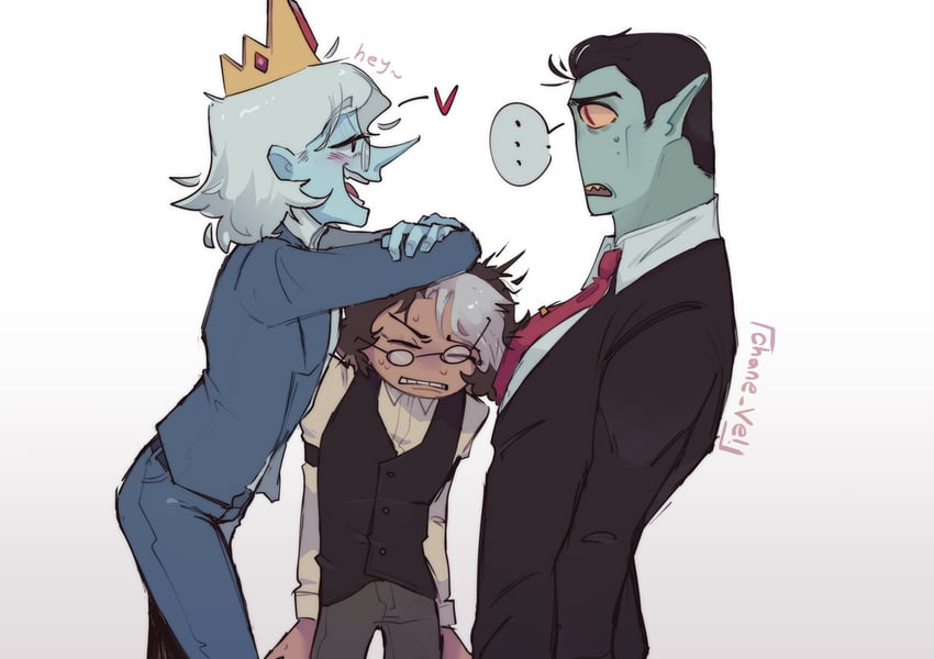 simon petrikov, hunson abadeer, and winter king (adventure time and 1 more) drawn by chane-vel