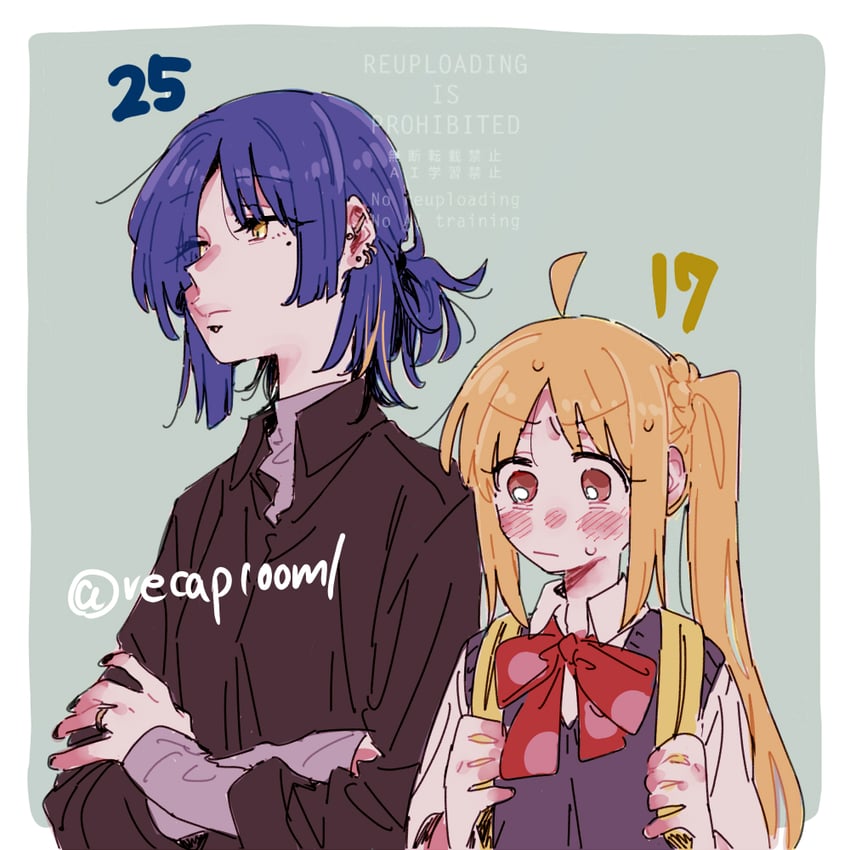 ijichi nijika and yamada ryo (bocchi the rock!) drawn by recap100ml