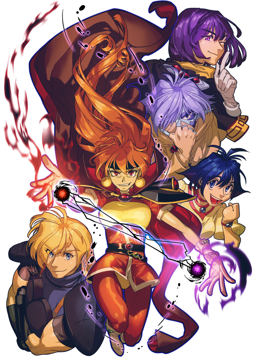 lina inverse, amelia wil tesla seyruun, gourry gabriev, xelloss, and zelgadiss graywords (slayers) drawn by lina_(haren4696)