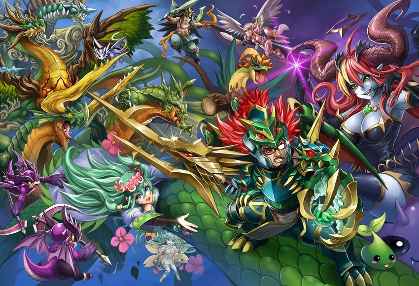 hera, alraune, minerva, ceres, woodsie, and 5 more (puzzle & dragons) drawn by itou_youichi